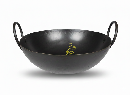 Black Iron Single Piece Kadai – Heavy-Duty Traditional Cooking Kadai