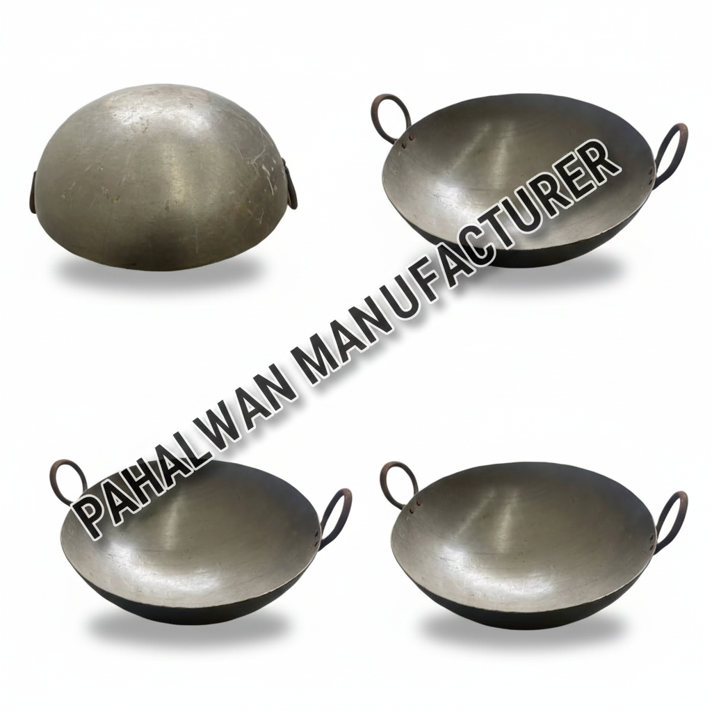 Iron White Single Piece Kadai – Heavy-Duty Traditional Cooking Kadai