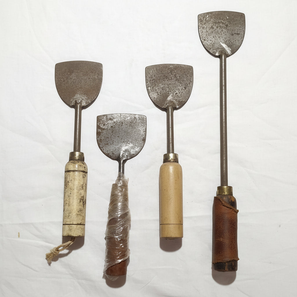 Iron Khoya Palti with Wooden Handle – Traditional Halwai Tool