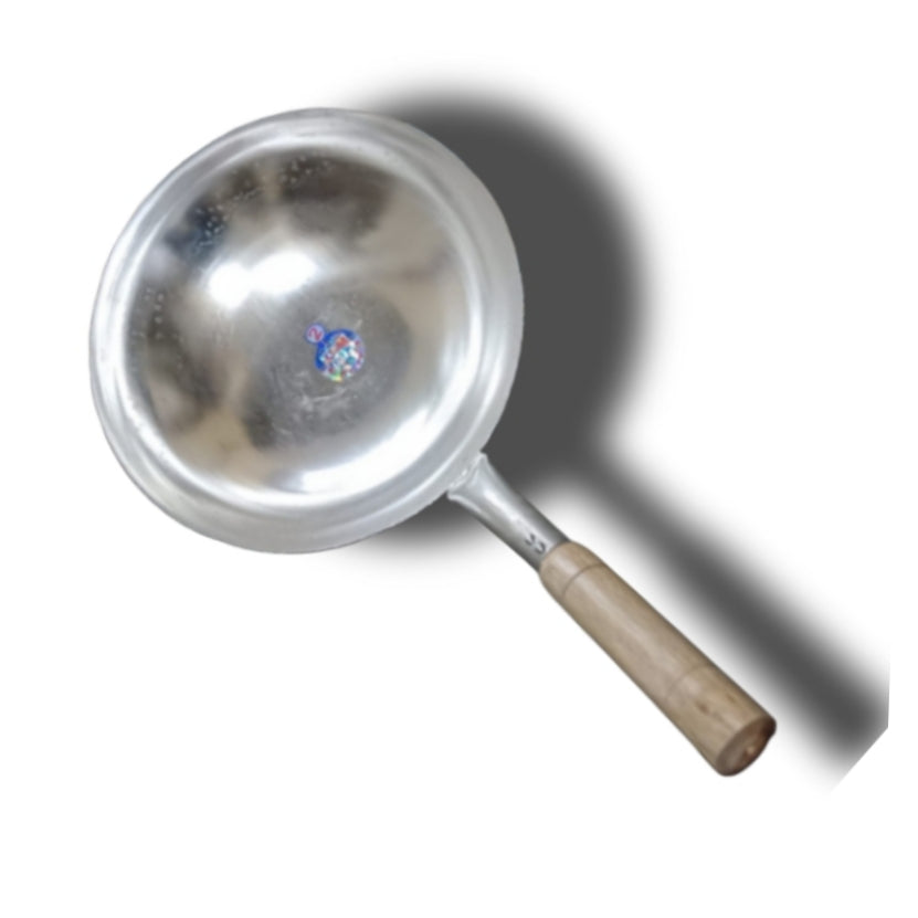 Iron Chinese Kadai (Wok) with Wooden Handle – Heavy-Duty Commercial Wok