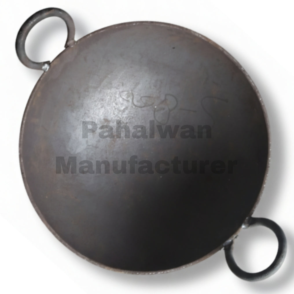 Black Iron Single Piece Kadai – Heavy-Duty Traditional Cooking Kadai