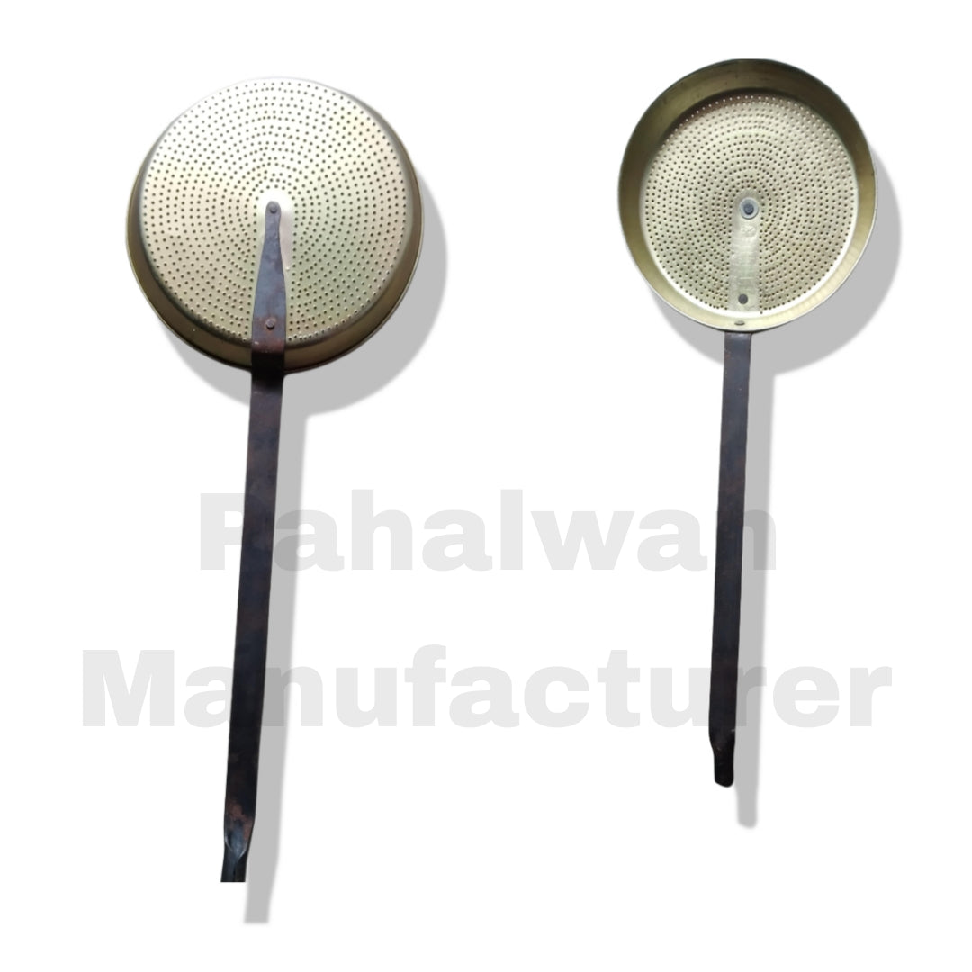 Motichoor Laddu Iron Jhara with Long Handle (Plain Thoki) – Laddu Boondi Strainer