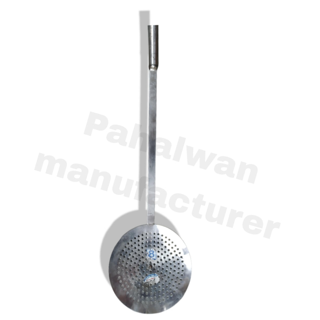 Professional Stainless Steel Skimmer (Jhara) with Long Handle
