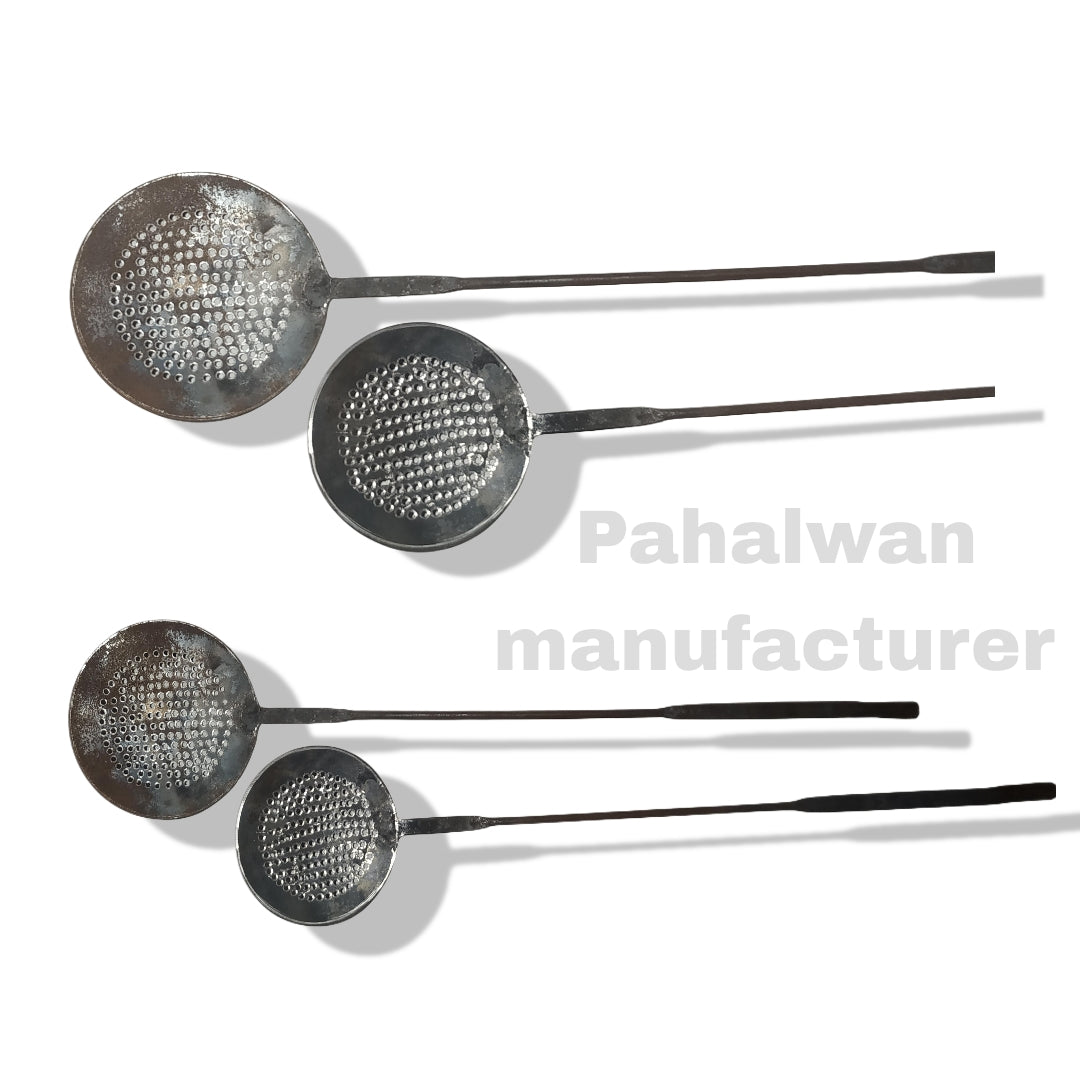Gol Dandi Iron Poniya – Heavy-Duty Iron Oil Strainer for Deep Frying