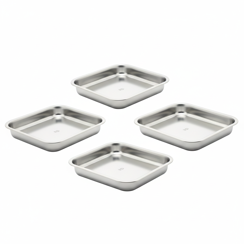 Steel tray for serving sweets