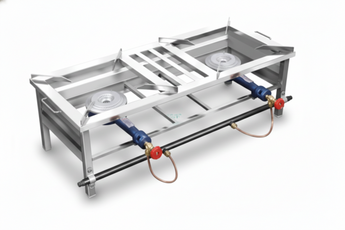 Double burner commercial cooking stove