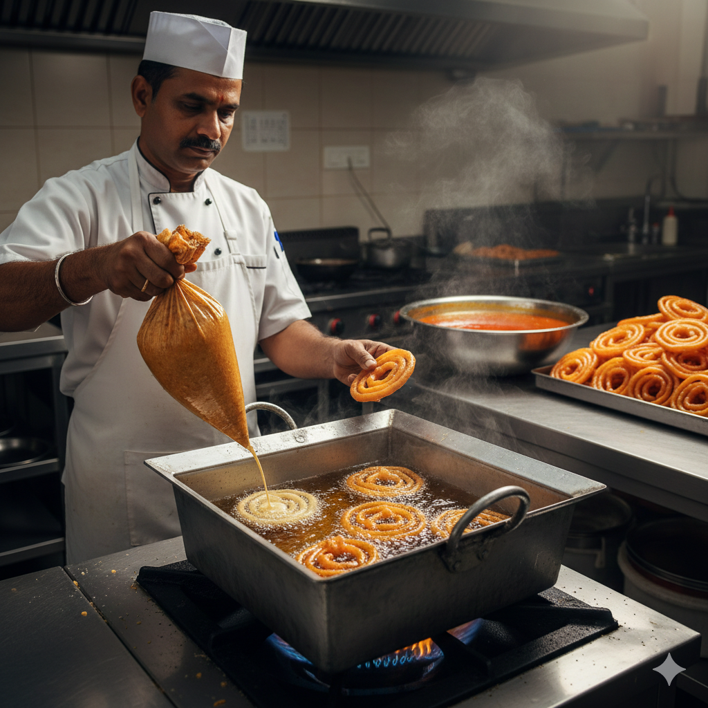 Square Ghewar Tawi / Jalebi Tawi – Heavy-Duty Traditional Indian Sweet Making Pan