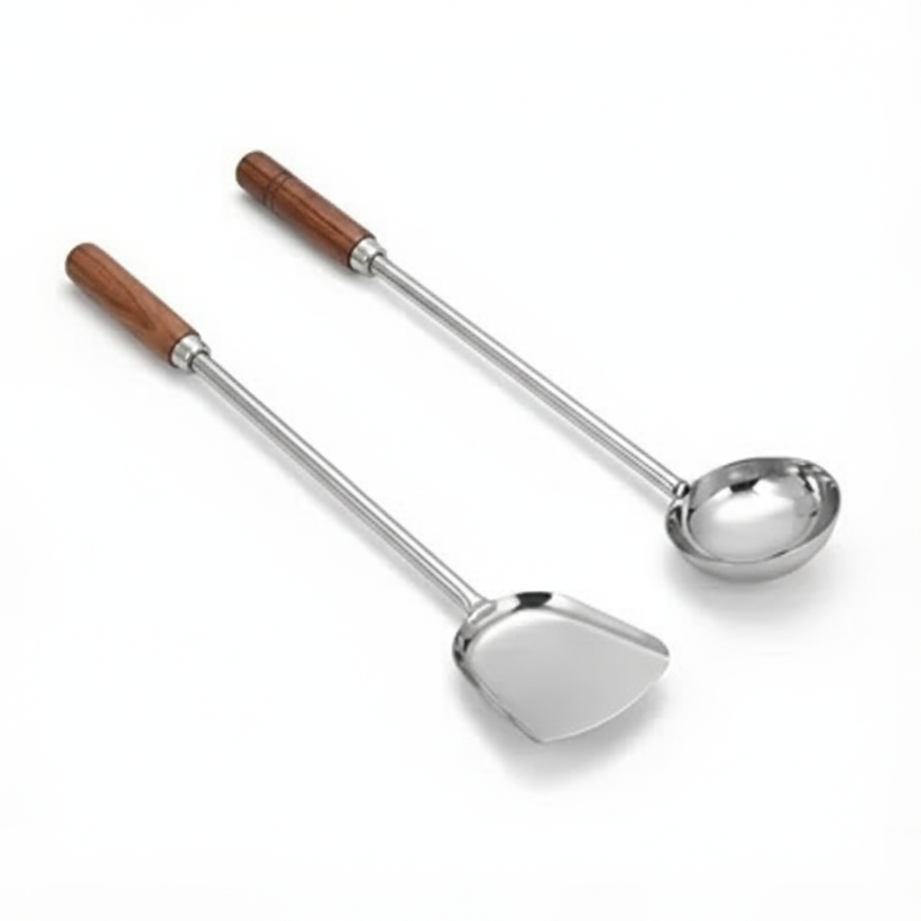 Stainless Steel Ladle & Spatula Set – 2 Piece Kitchen Tool Set