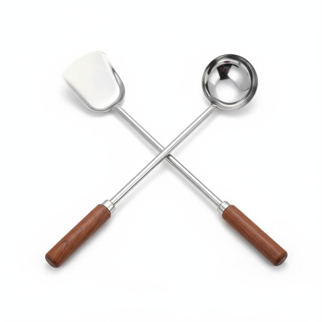 Stainless Steel Ladle & Spatula Set – 2 Piece Kitchen Tool Set