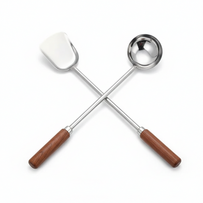 Stainless Steel Ladle & Spatula Set – 2 Piece Kitchen Tool Set