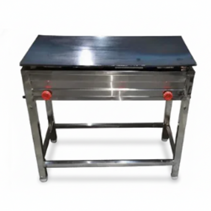 Commercial Double Burner Steel Dosa Bhatti | Stainless Steel Dosa Tawa Table