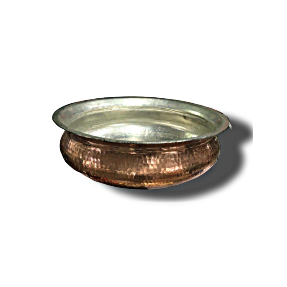 Hammered copper Handi with tin lining