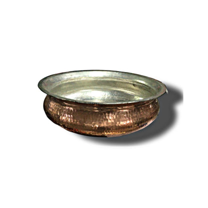Hammered copper Handi with tin lining