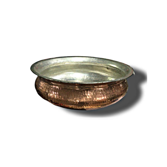 Hammered copper Handi with tin lining