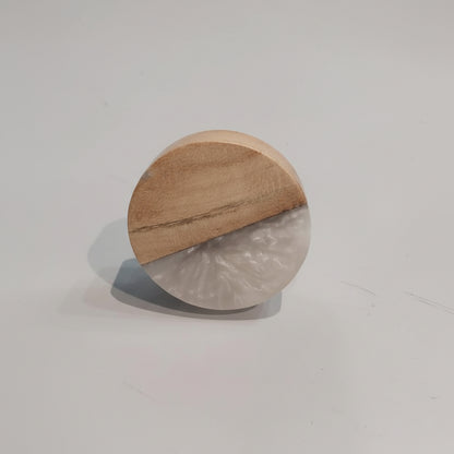 Handmade natural wood and clear resin decorative holder