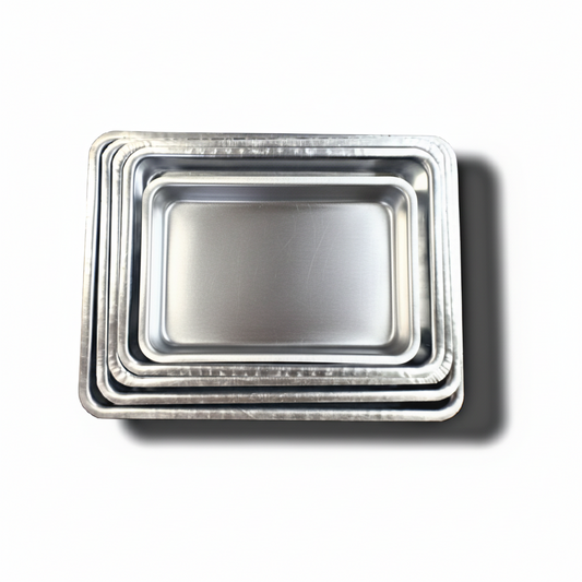 Moulders Aluminium Deep 5 Tray Set – Heavy-Duty Rasgulla & Rasmalai Baking Tray (Silver)