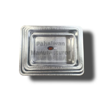Moulders Aluminium Deep 5 Tray Set – Heavy-Duty Rasgulla & Rasmalai Baking Tray (Silver)
