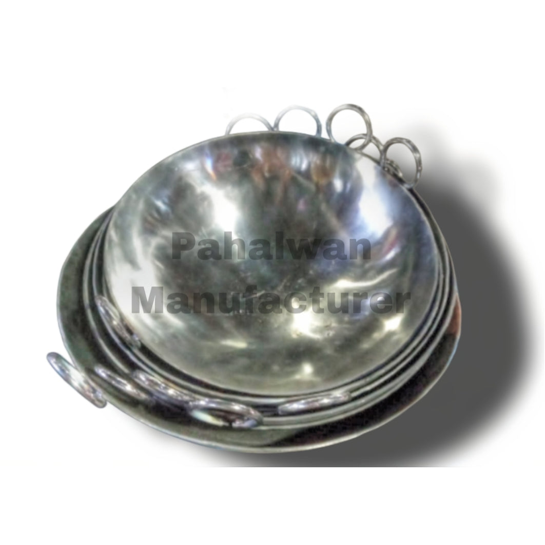 Heavy-Duty Steel Commercial Kadai with Side Handles (Magnet Kadai)