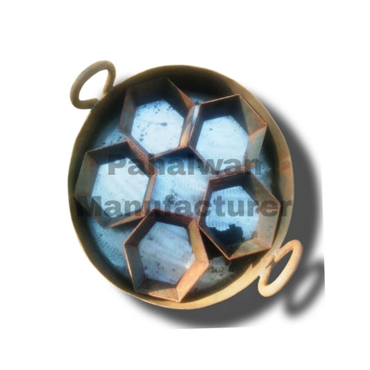 Heavy-Duty Iron Ghewar Tawi with 5 Integrated Star Moulds