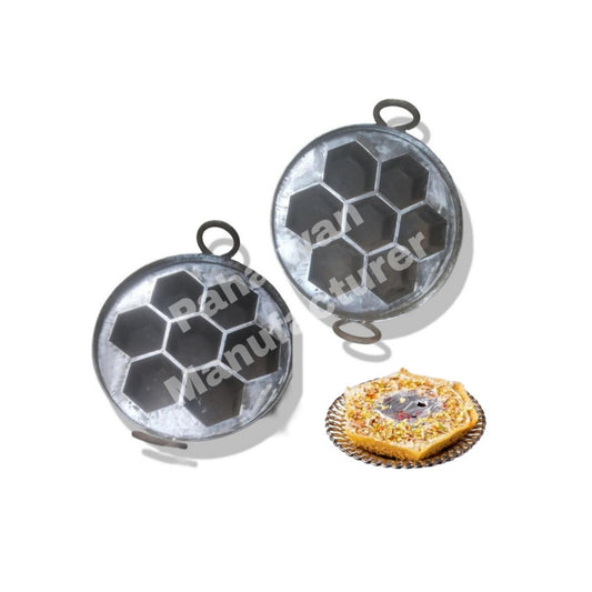 Fixed Hexagonal Ghewar Tawi – Heavy-Duty Iron Ghewar Making Tawa | By Pahalwan Manufacturer