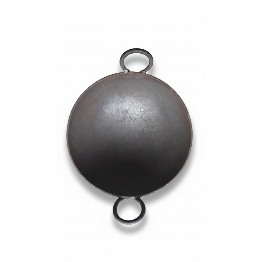 Black Iron Single Piece Kadai – Heavy-Duty Traditional Cooking Kadai