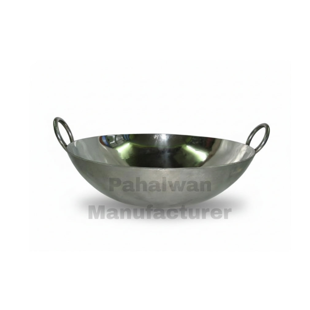 Heavy-Duty Steel Commercial Kadai with Side Handles (Magnet Kadai)