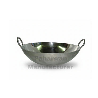 Heavy-Duty Steel Commercial Kadai with Side Handles (Magnet Kadai)