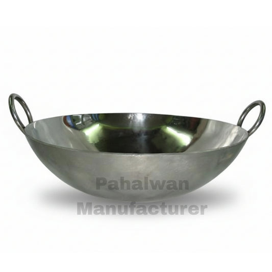 Heavy-Duty Steel Commercial Kadai with Side Handles (Magnet Kadai)