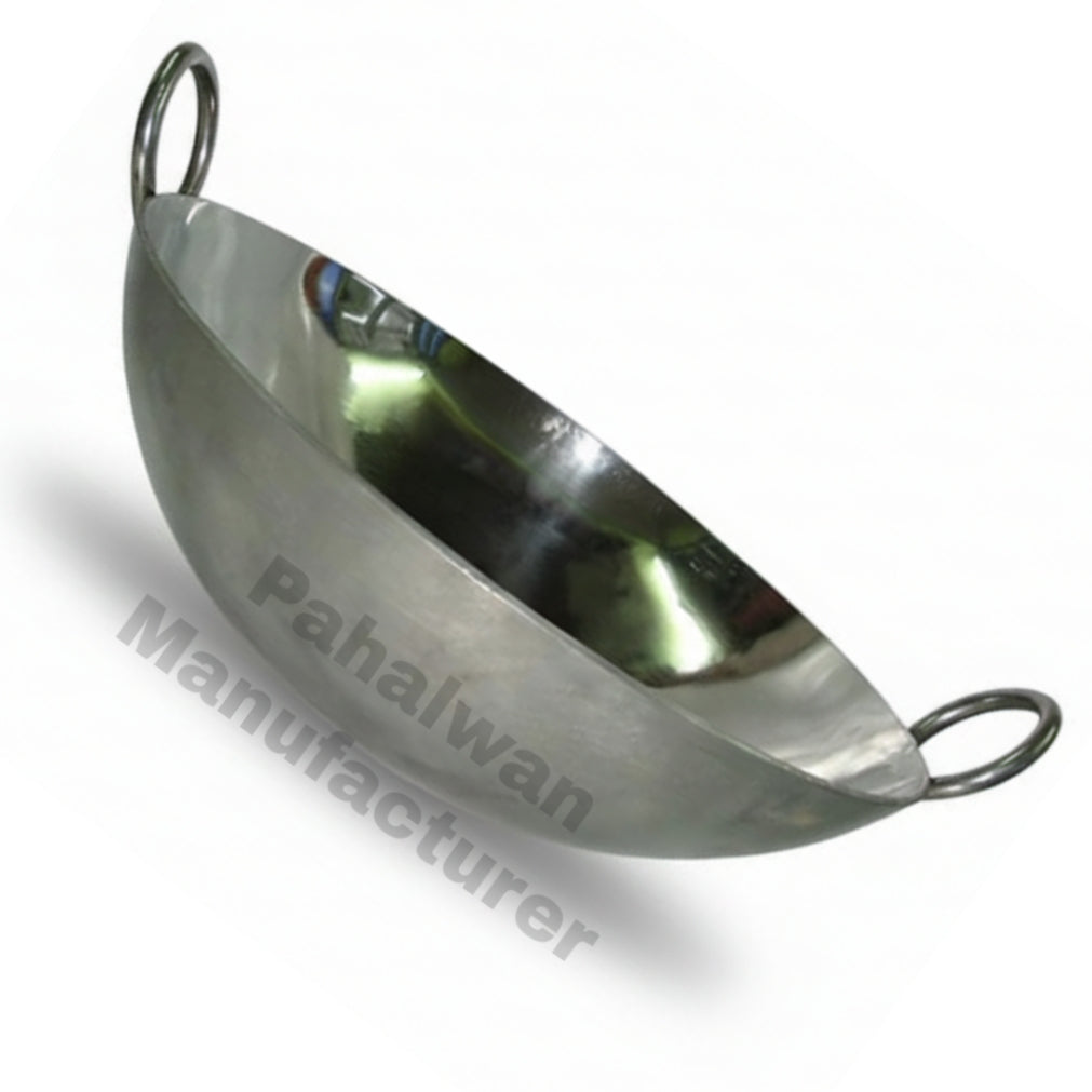 Heavy-Duty Steel Commercial Kadai with Side Handles (Magnet Kadai)