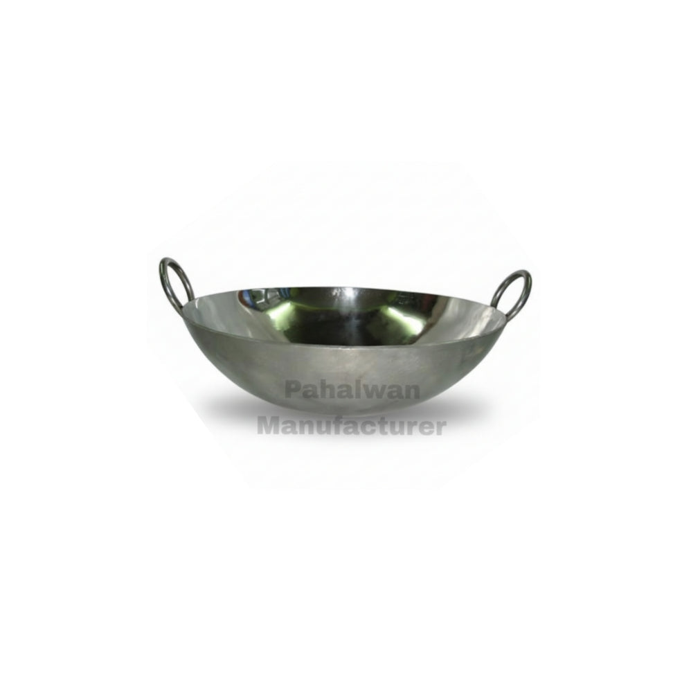 Heavy-Duty Steel Commercial Kadai with Side Handles (Magnet Kadai)