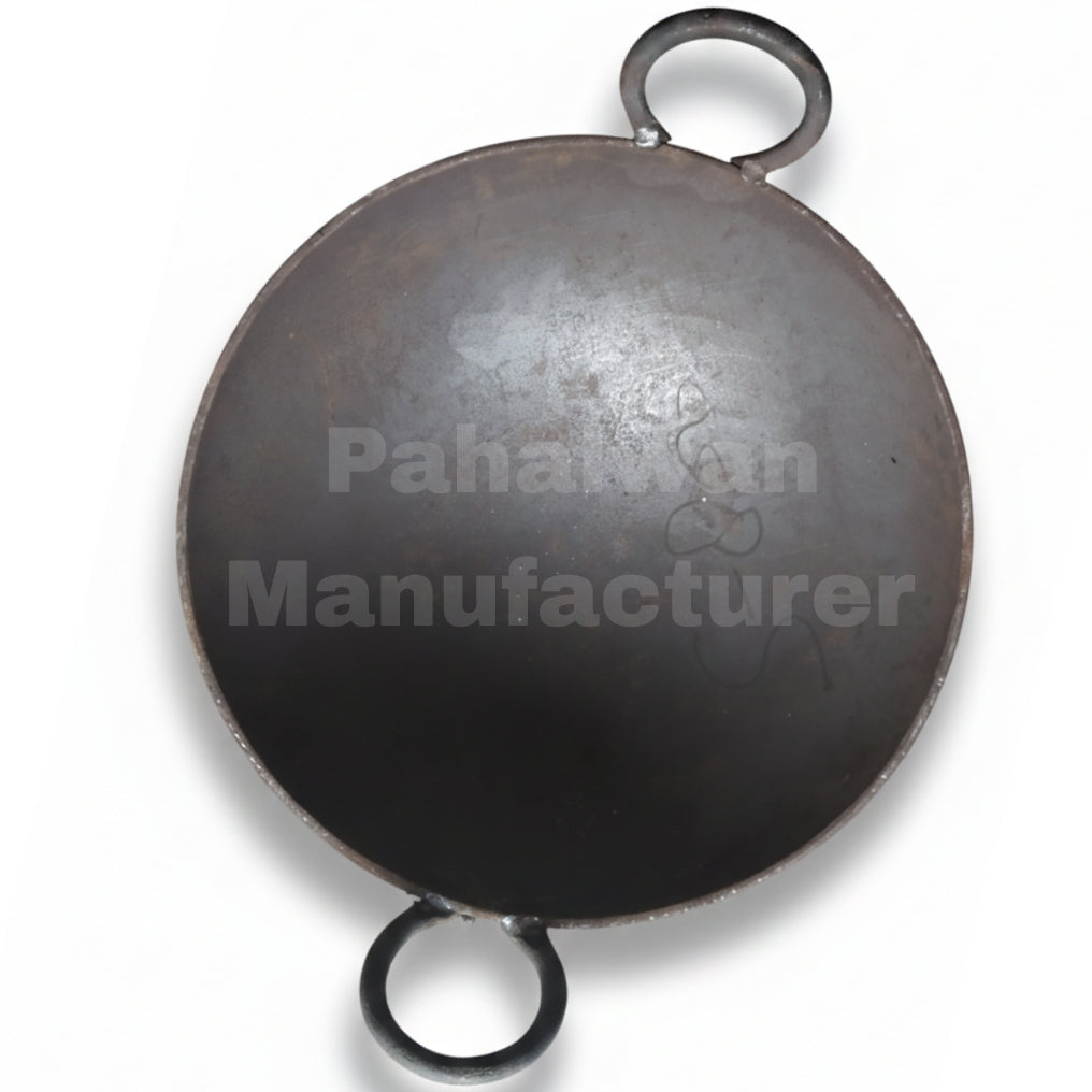 Black Iron Single Piece Kadai – Heavy-Duty Traditional Cooking Kadai