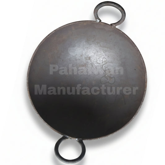 Black Iron Single Piece Kadai – Heavy-Duty Traditional Cooking Kadai