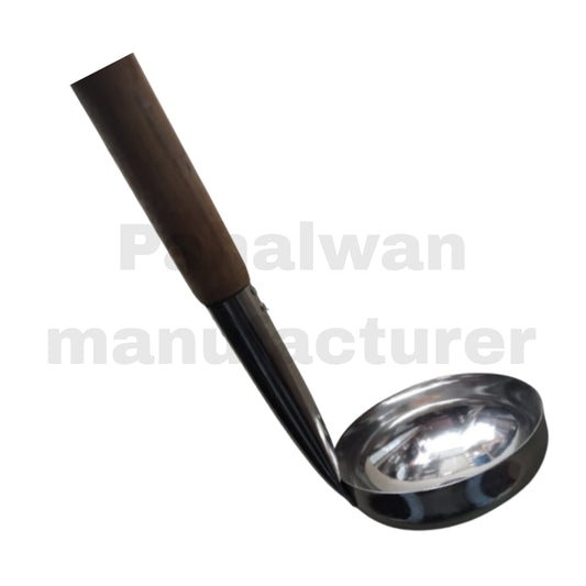 Stainless Steel Ladle (Dori & Dabbu) with Wooden Handle | Halwai & Kitchen Use