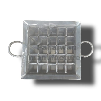 Iron Square Ghewar Tawi with 25-Piece Mould Set – Heavy-Duty Professional Mithai Making Equipment