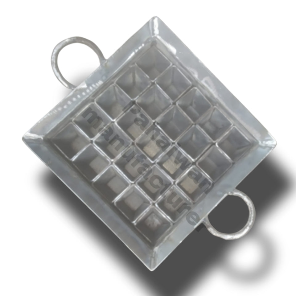 Iron Square Ghewar Tawi with 25-Piece Mould Set – Heavy-Duty Professional Mithai Making Equipment