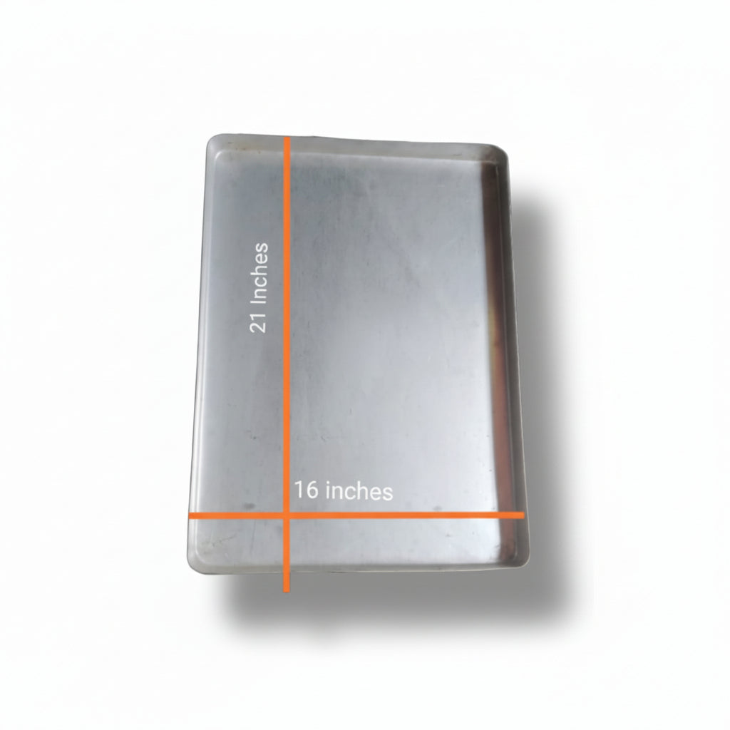 Aluminium Burfi Making Tray – 21 × 16 Inches | Heavy-Duty Sweet Tray