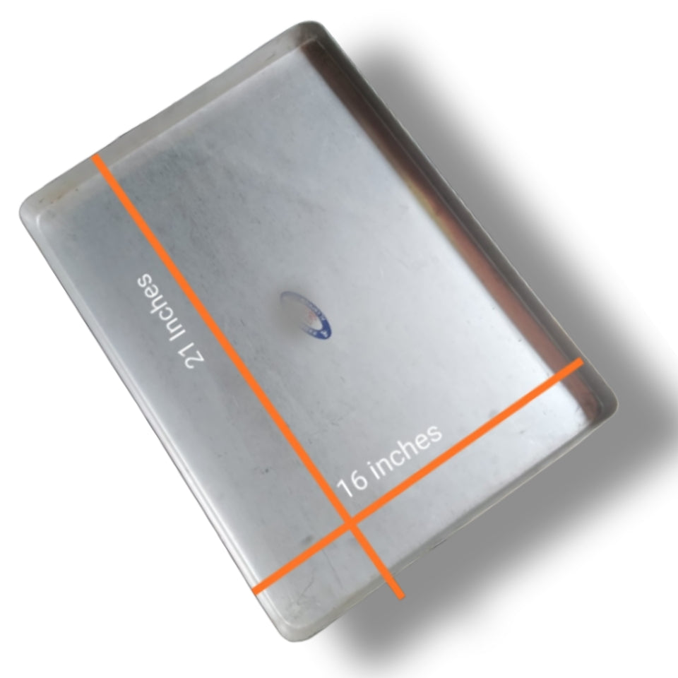 Aluminium Burfi Making Tray – 21 × 16 Inches | Heavy-Duty Sweet Tray