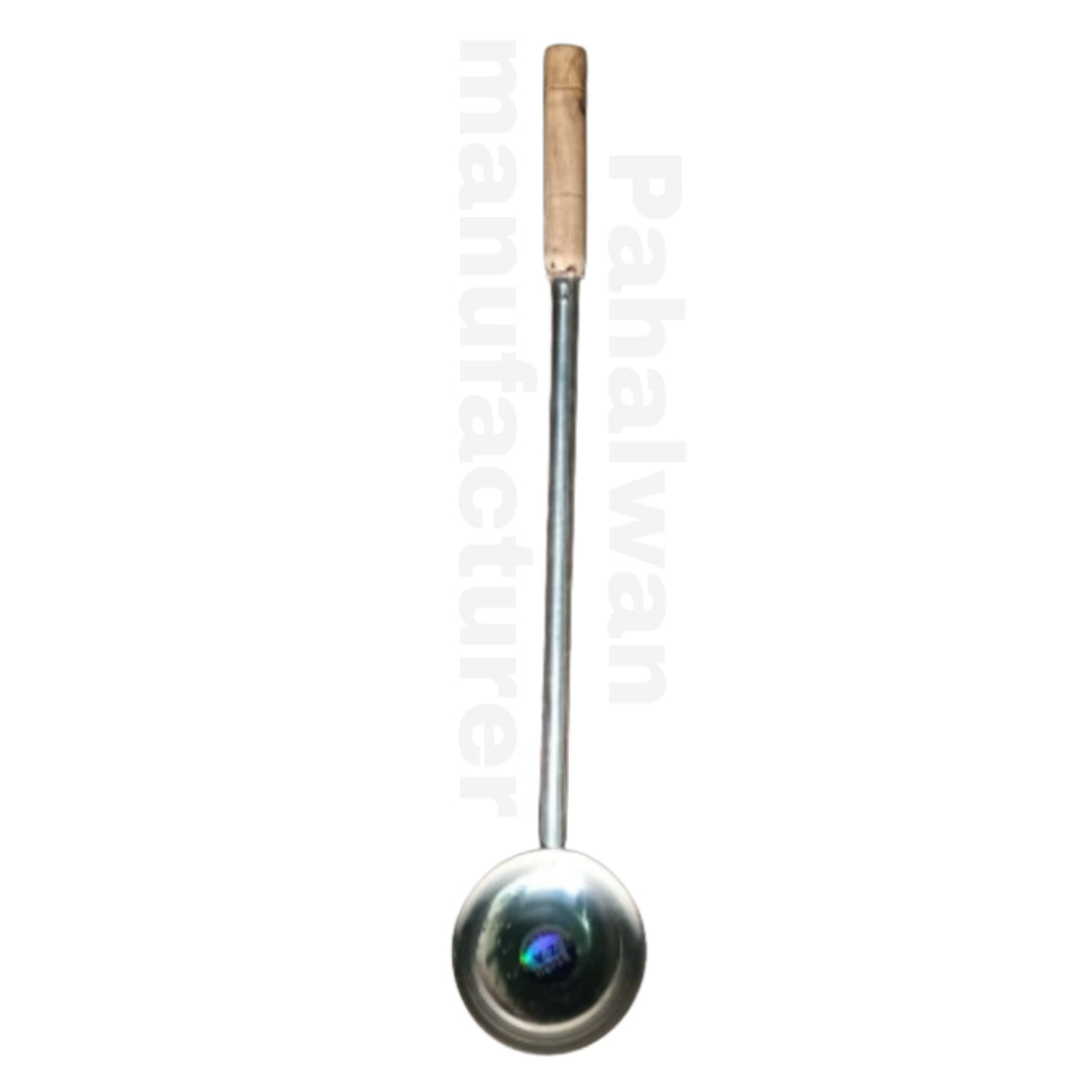 Commercial Stainless Steel Dabbu / Dori – Heavy Duty Ladle for Catering & Halwai Use