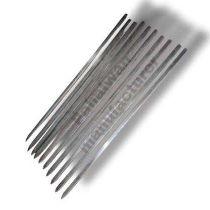 BBQ Steel Kabab Seekh Skewers – Set of 10 Heavy Duty Tandoori & BBQ Skewers