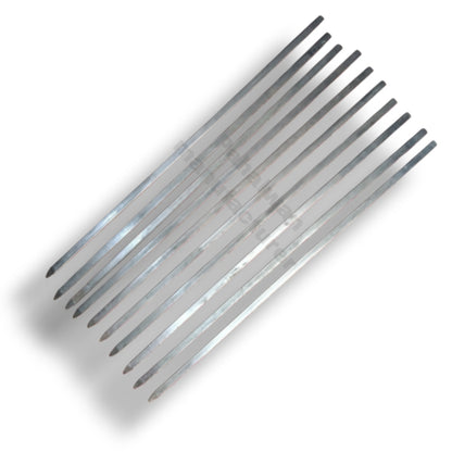 BBQ Steel Kabab Seekh Skewers – Set of 10 Heavy Duty Tandoori & BBQ Skewers