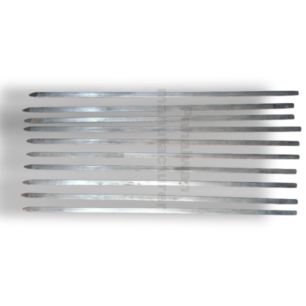 BBQ Steel Kabab Seekh Skewers – Set of 10 Heavy Duty Tandoori & BBQ Skewers