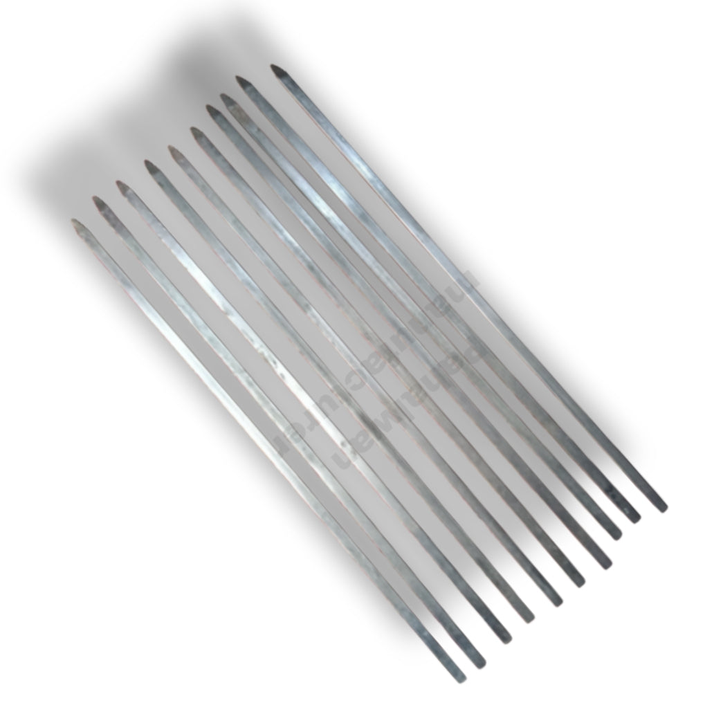 BBQ Steel Kabab Seekh Skewers – Set of 10 Heavy Duty Tandoori & BBQ Skewers