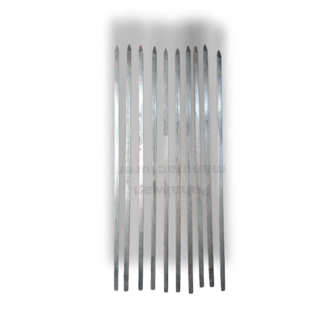 BBQ Steel Kabab Seekh Skewers – Set of 10 Heavy Duty Tandoori & BBQ Skewers