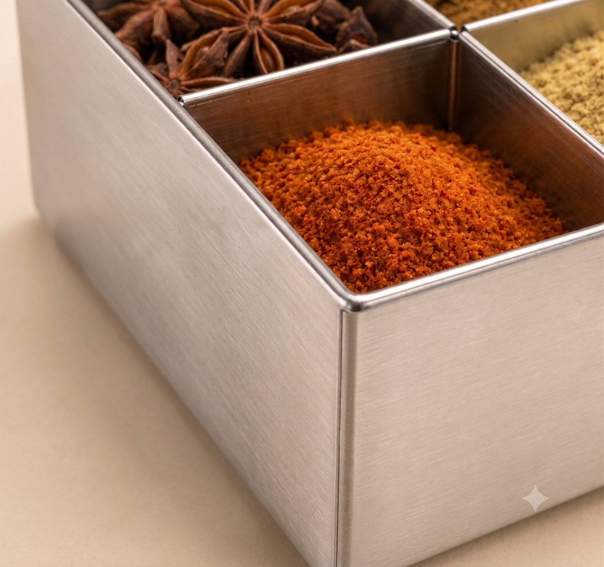Spice BoxStainless steel 6-compartment Masala Dani