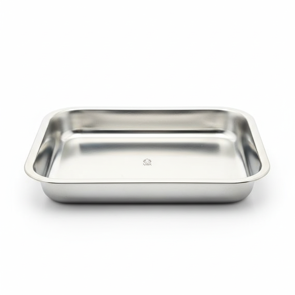 Steel serving tray for sweets