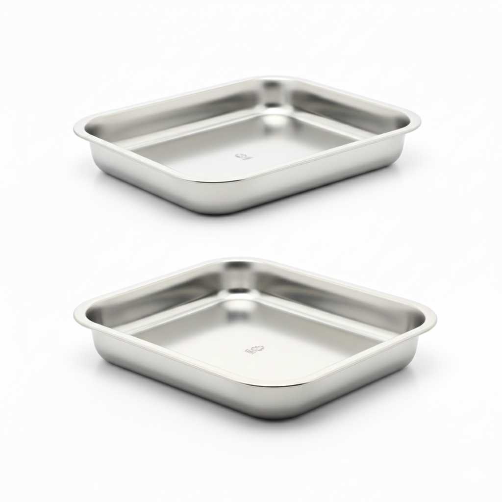 Steel tray for rasgulla and snacks