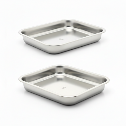 Steel tray for rasgulla and snacks