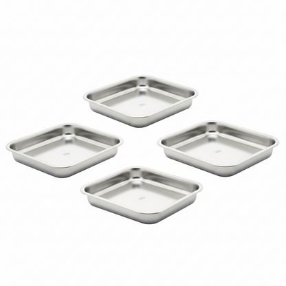 Steel tray for serving sweets