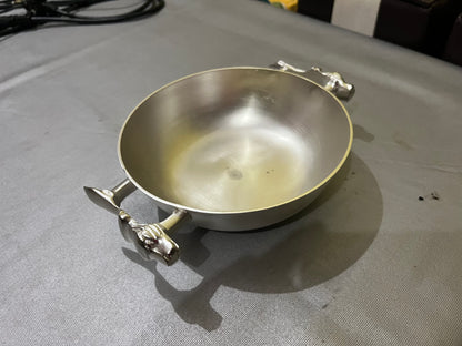 silver plated brass serving bowl 